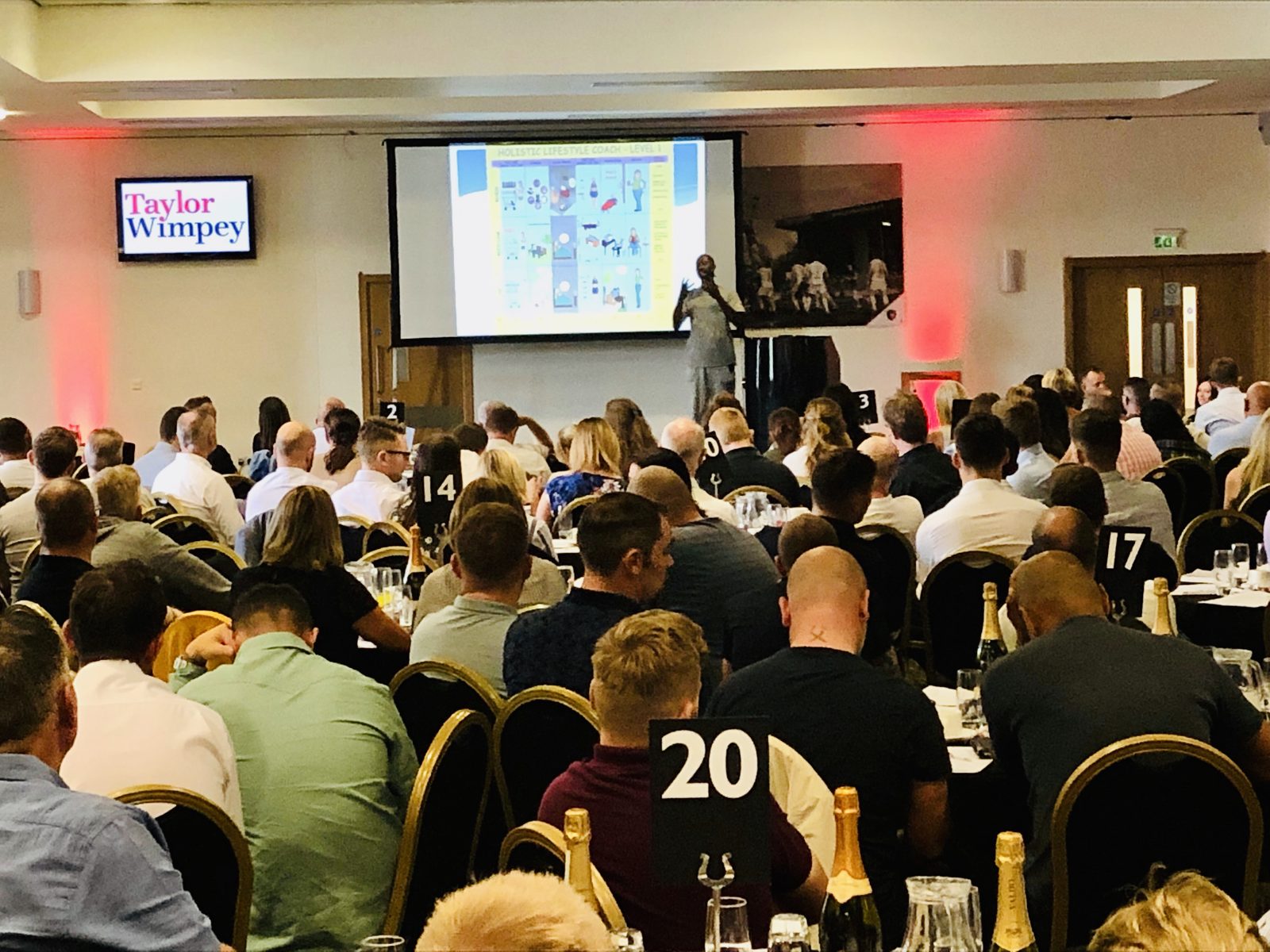 Warren Williams speaking to a corporate audience — Taylor Wimpey event